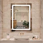 Joziba Glass Led Bathroom Mirror Wall Mounted Backlit (18 X 24 Inch_01, White Light + Warm Light) - Rectangular