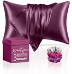 Satin Pillow Cover for Hair and Skin | 3 Months Warranty | with 2 Silk Pillow Cover & 3 Satin Scrunchies for Women