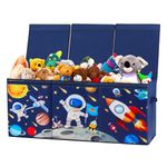 Decalsweet Astronaut Extra Large Kids Toy Storage Box with Lid,Foldable Oxford Toy Storage Organizer Box for Boys-96×32×40cm-Lightweight Toy Chest with Handles for Bedroom Nursery