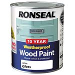 Ronseal 10 Year Weatherproof 2-in-1 Wood Paint White Gloss 750ml