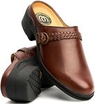 HOOF & WOOF Womens Brown Premium Leather Paddock Equestrian Clogs Classic Wedge Ladies Heel Casual Yard Shoes Size (UK_Footwear_Size_System, Adult, Women, Numeric, Medium, Numeric_5)