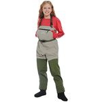 BASSDASH IMMERSE Kids Breathable Chest Fishing Waders Youth Stockingfoot Wader Waterproof Lightweight for Boys Girls