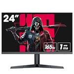 KOORUI Monitor Gaming, 24 Inch Computer Screen HDMI, 165Hz, 1080p, 1ms, IPS, FreeSync, Compatible G-sync, Tilt Adjustable, Eye Care, VESA Wall Mountable (FHD 1920x1080, DisplayPort) Black