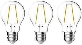 Energetic GLS Clear Filament LED Light Bulb, E27, 6.8W, 806 Lumens, Warm White 2700K - 3 Pack