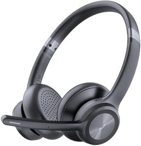 GEARit Wireless Headset with Mic - Stereo 5.4 Bluetooth Headphones with Advanced AI Noise Cancelling Microphone for Work, Home, Computers & Phone Calls - Dual Connect, PC Headset with Mute Button
