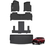 WAYIDSS Floor Mats & Trunk Mat for Chevrolet Tahoe 2021-2024 (Only Fit 7 Seats) with 2nd Row Bucket Seats/GMC Yukon（Not Fit XL,All Weather Protection Car Floor Liners & Cargo Liner for Chevy Tahoe