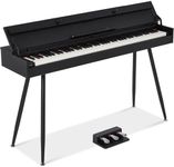 Best Choice Products 88-Key Weighted Full Size Digital Piano, Modern Desk Keyboard w/Metal Legs, 3 Sustain Pedal, MIDI, Headphone Jack - Black