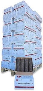 1000 kg de briquettes de bois dur Nestro dans un carton de 10 kg certifié FSC Porte-gluten pour cheminée, poêle, brûleur, charbon de bois et fumoir | 1 palette | énergie Kienbacher