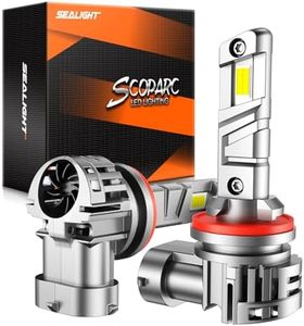 SEALIGHT 880/885 Fog Light Bulbs, 12000LM Bulbs Fog Lamp Real 1:1 Mini Size, 6500K Cool White 893 899 Fog light with Fan for Car Powersports ATV/UTV, 3 Mins Quick Intall, Plug-N-Play, Pack of 2