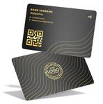 ConnectVith.Me Premium Black Metal NFC Business Card, Digi Business Card, Personalised Smart Visiting Card, Tap to Share, Tap to ConnectVith.Me, Printed on quality Metal (Golden Curved Line Pattern)