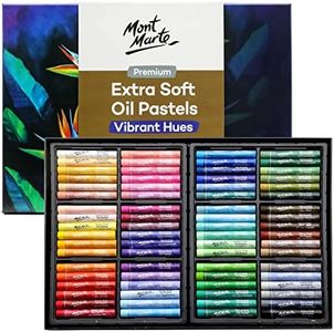 Mont Marte Pasteles al óleo extrasuaves, 72 unidades, colores brillantes surtidos, vibrantes y mantecosos, pasteles artísticos versátiles para mezclar, manualidades, colorear y dibujar