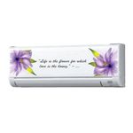 Wall Attraction Floral and Quote AC Sticker for Home air Conditioner Art Size - Standard