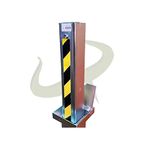 Bison Products Ultimate Ramco Security Post/Parking Bollard Auto Locking Heavy Duty with Boxed Lid,Silver