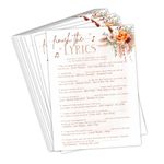 Your Main Event Prints Boho Orange and Terracotta Floral Wedding Bridal Shower Games and Activites (Finish The Lyrics)