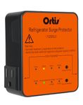 Refrigerator Surge Protector 2-Outlet 1200J, Ortis Voltage Protector for Refrigerator with Delay Start, Quick Restart & LED Indicator, Side Plug，Fridge Guard for Large Fridge 27+ Cu.Ft,HRSP-09O
