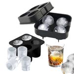 Premium Sphere Silicoln Ice Cube and Shot Glass Molds, Ice Ball Maker, Ice Shot Glass Maker, Pack of Two, 4 Ice Shot Glasses & 4 Sphere Ice Balls