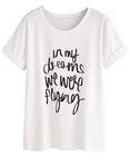 Pillars Plum Women's Tee Short Sleeve Loose Printing White Funny T Shirts T-Shirt