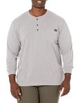 Dickies Men's Big-Tall Long-Sleeve Heavyweight Henley, Heather Gray, X-Large