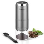 KRYPTEUM Portable Electric Burr Coffee Grinder with 38 Adjustable Settings, Rechargeable Coffee Grinder with LED Display, Cordless Coffee Mill for Travel, Camping, Office, Espresso, Pour Over, etc