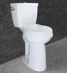 WinZo WZ5888TS 19 inches Tall Toilet Two Piece with Left Flush 1.28 GPF 20 inch Comfort Convenient Chair Seat Height For Seniors Tall Person,White