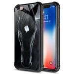 CARLOCA Compatible with iPhone 6S Plus Case,Black Horse iPhone 6 Plus Cases for Girls Boys,Graphic Design Shockproof Anti-Scratch Drop Protection Case for iPhone 6/6S Plus