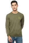 Van Heusen Men's Polycotton Crew Neck Sweatshirt (VASTBSLPC93738_Olive_M)