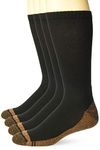 Carolina Ultimate mens Copper Ultra-dri Seamless Boot Crew Socks 4 Pair Pack, Black, Large