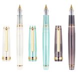 3 PCS Jinhao 82 Acrylic Fountain Pen Transparent Mixed Blue River Moon Color Acrylic Fine Point Gold Trim with Ink Converter Set