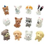 Mini Dog Figurines, 12Pcs Resin Dog Miniature Figurines,Puppy Figurines,Realistic Dog Figurines Ornaments Animal Model Fairy Garden Accessories for Moss Landscape Potted Plant DIY Terrarium Home Decor