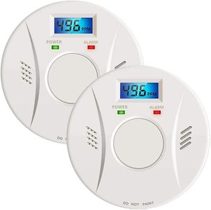 Smoke Detector and Carbon Monoxide Detector co2 Detector Battery Powered with Test/Reset Button 2 Pack