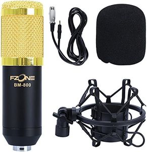 FZONE BM-800 Condenser Microphone with Shock Mount + Foam Cap + Power Cable