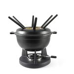 Swissmar Lucerne 10-Piece Cast Iron Fondue Set, Matte Black