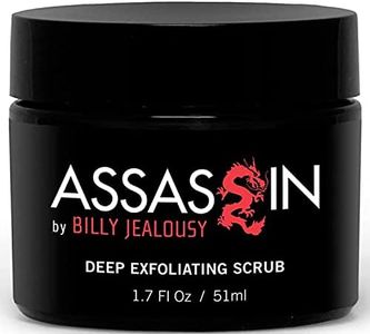 Billy Jealousy Assassin Deep Exfoliating Scrub, Mens Daily Facial Cleanser with Walnut, Almond and Vitamin E, Moisturizing Face Product for Dry and Oily Skin, 1.7 Fl Oz