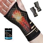 2 Pack Copper Wrist Supports for Carpal Tunnel, Wrist Brace for Women Men, Compression Wrist Support for Tendonitis, Arthritis, RSI, Sprains, Pain Relief, Sport, Gym, Left/Right Hand Brace, S