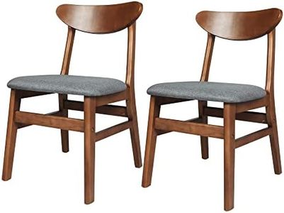 LEVEDE Dining Chairs, Set of 2 Reading Seating, Soft Fabric Kitchen Chairs, Home Furniture for Dining Room, Living Room, Cafe, Courtyard (44cm Seat Height, Walnut Brown)