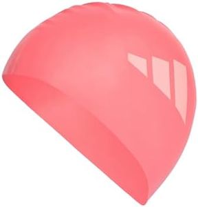 adidas Unisex Adidas Kids 3-Stripes Swim Swim_Cap, Pure Turbo/Frozen Turbo, One Size