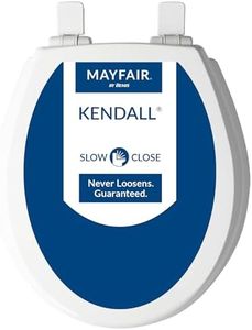 Mayfair 847SLOW 000 Kendall Slow-Close, Removable Enameled Wood Toilet Seat That Will Never Loosen, 1 Pack - Round - Premium Hinge, White