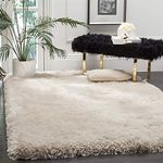 imra carpet Soft Modern Shaggy Area Rugs Fluffy Rectangular Carpet For Living Room Rectangular Carpet Comfy Bedroom Home Decorate Floor Kids Playing Mat 4 Feet By 6 Feet, Beige