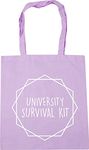 Hippowarehouse University Survival Kit Tote Shopping Gym Beach Bag 42cm x38cm, 10 litres