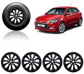 Auto Pearl Car Full Black Wheel Cover Caps 14 inch Press Type Fitting for Hyundai I20 Elite