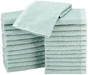 Amazon Basics Terry Cotton Washcloths - Pack of 24, Seafoam Green