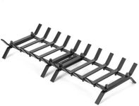 MinWadil Heavy Duty Fireplace Grate Rack, 24 inch Solid Steel Fireplace Log Grate, Matt Black Fireplace Log Burning Racks Easy Assembly Fire Grates for Fire Place for Indoor Outdoor