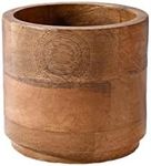 Serene Spaces Living Small Mango Wood Cachepot, Natural Wooden Pot for Faux Flowers & Plants, Potted Indoor Plants, Home, Office, Restaurant Decor, Measures 4.75" Diameter & 4.5" Tall