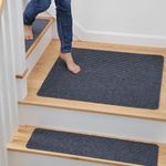 MBIGM Non-Slip Carpet Stair Tread Mat 30" x 30" Landing Rug-Matching Mat Non-Skid Safety Rug Slip Resistant - Gray