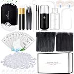 Eyelash Extension Supplies USB Air Conditioning Blower Facial Mister Lash Tweezers Mirror Mascara Brush Lash Shampoo Brush Bottle Silicone Pad Glue Rings Under Eye Gel Pads Micro Applicators Tapes