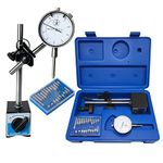 Professional 0-1.0" Dial Indicator with Magnetic Base Holder & Point Precision Inspection Set Tester Gage Gauge Fine Adjustable Long Arm 0.001" Precision