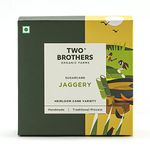 Two Brothers Organic Farms - Sugarcane Jaggery Block (900g) | Nutrient Rich Jaggery | Handmade Gud | Detoxifies Blood and Body | Healthy Sugar Substitutes