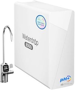 Waterdrop X8-Alkaline Mineral pH+ Tankless Reverse Osmosis System, NSF/ANSI 42&58&372 Certified, 800 GPD RO Water Filter, 10-Stage Filtration UnderSink RO System, 2:1 Pure to Drain, BPA Free