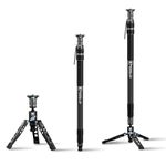 SiRUI SVM-165 Rapid Monopod for Cameras, 65” Carbon Fiber Monopod with Feet, One-Step Rapid Height Adjustment, Lightweight Travel Monopod for DSLR Camera, Modular 3 in 1, Max Load 22lbs