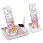 AT&T CL82257 DECT 6.0 2-Handset Cordless Phone for Home with Answering Machine, Call Blocking, Caller ID Announcer, Intercom and Long Range, Rose Gold